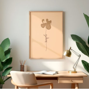 Minimalistisk Enkel Blommig Väggkonst