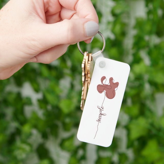 Minimalistisk Enkel Blomster Nyckelring (Hand)