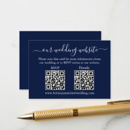 Minimalistisk enkel Bröllop OSA med 2 QR-detaljer Tilläggskort