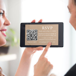 Minimalistisk enkel Bröllop-OSA med QR Kort