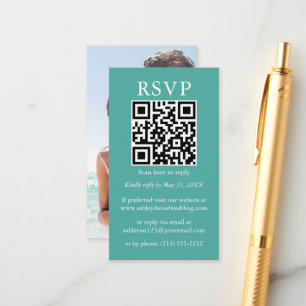 Minimalistisk enkel Bröllop QR Fotoskaleterisk OSA Tilläggskort