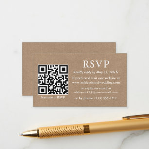 Minimalistisk enkel Bröllop QR Kraft-OSA Tilläggskort