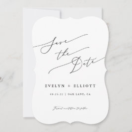 Minimalistisk enkel calligrafi Bröllop Spara Datumet