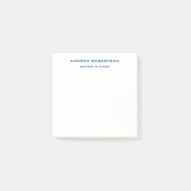 Minimalistisk enkel Cobalt Blue Plain Elegant-mini Post-it Block (Framsida)