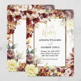 Minimalistisk enkel cute Ro Guld Ram Bröllop Inbjudningar