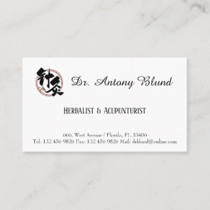 Minimalistisk enkel dr Herbalist och Acupuncturist Visitkort