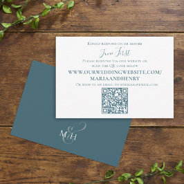 Minimalistisk, enkel Elegant, blå QR-kod - minimal Tilläggskort