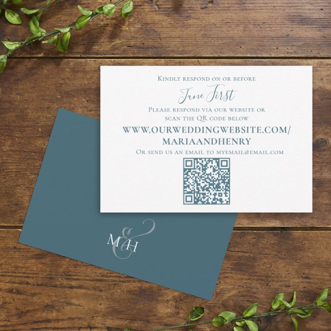 Minimalistisk, enkel Elegant, blå QR-kod - minimal Tilläggskort (Skapare uppladdad)