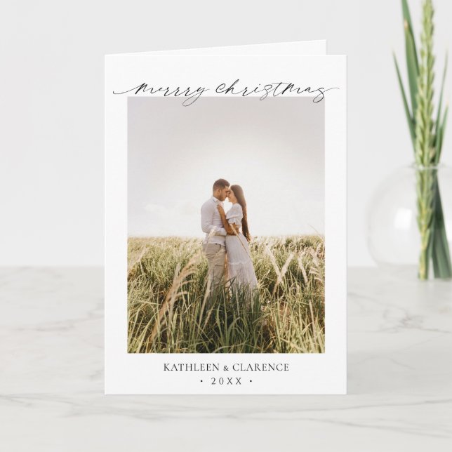 Minimalistisk, enkel Elegant, foto, klassisk jul Helgkort (Framsida)