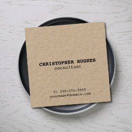 Minimalistisk enkel Elegant Kraft Consultant Fyrkantigt Visitkort