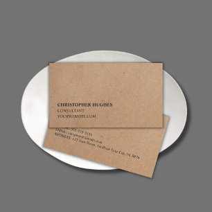 Minimalistisk enkel Elegant Kraft Papper konsult Visitkort