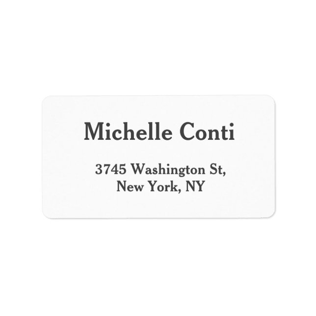 Minimalistisk enkel Elegant, läsbar modern Adressetikett (Framsidan)