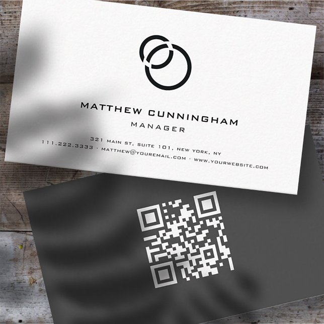 Minimalistisk enkel Elegant Modern Logotyp och QR- Visitkort (Skapare uppladdad)