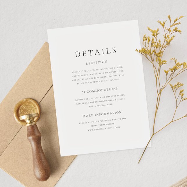 Minimalistisk Enkel Elegant Seriff Typografi Bröll Tilläggskort (Skapare uppladdad)
