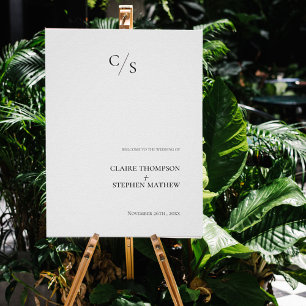 Minimalistisk enkel Elegant Välkommen till Bröllop Poster