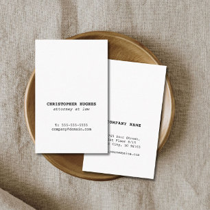Minimalistisk enkel Elegant, vit advokat vid jurid Visitkort