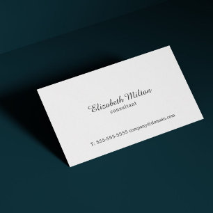 Minimalistisk, enkel Elegant vit konsult Visitkort