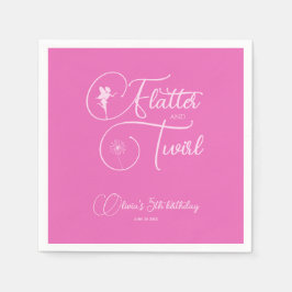 Minimalistisk enkel flicka Fairy Birthday Napkins Pappersservett