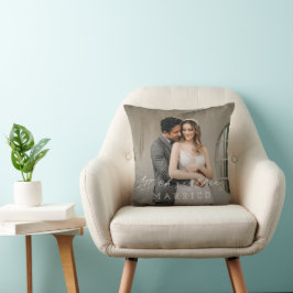 Minimalistisk Enkel Foto Elegant Nygift Jul Kudde