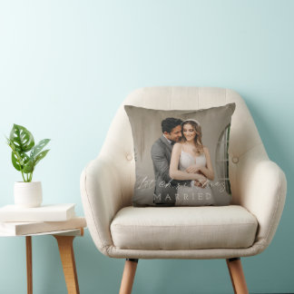 Minimalistisk Enkel Foto Elegant Nygift Jul Kudde