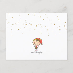 Minimalistisk Enkel Gladaste Lilla Tomte Jul Helg Vykort
