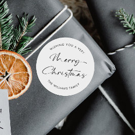 Minimalistisk enkel God jul-Helgdag Runt Klistermärke