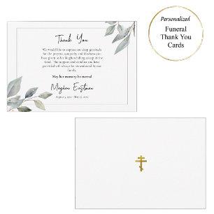 Minimalistisk enkel grey-ortodox-begravning tack kort