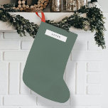 Minimalistisk enkel Grönt med enkel enkel enkel sk Liten Julstrumpa<br><div class="desc">En minimalistisk helgdag-lagerdesign med ett typografiskt typsnitt för stil med återvintage med ditt eget namn över en vanlig bakgrund i ett urval av färg. Perfektens festliga gåva eller hemhjälp till julhelgen!</div>