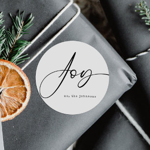 Minimalistisk, enkel jul-Helgdag Joy Runt Klistermärke