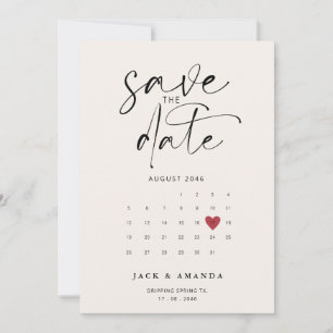 Minimalistisk enkel kalender Bröllop spara datum Datumet