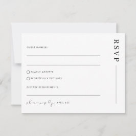 Minimalistisk Enkel Klassisk Bröllops-RSVP Postkor OSA Kort