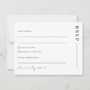 Minimalistisk Enkel Klassisk Bröllops-RSVP Postkor OSA Kort