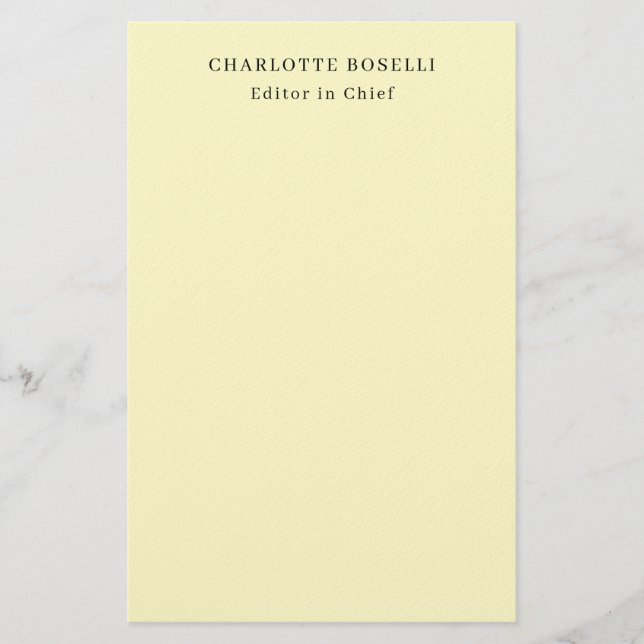 Minimalistisk Enkel Klassisk Professionell Kräm Brevpapper (Framsida)