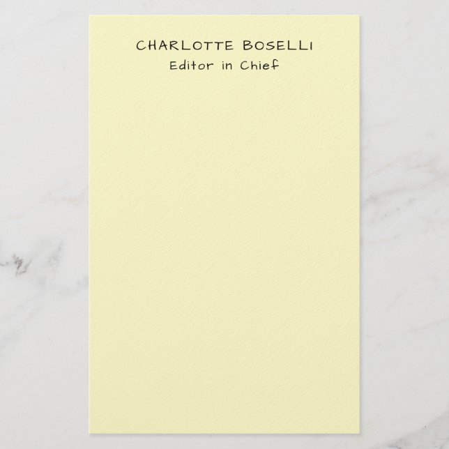 Minimalistisk Enkel Klassisk Professionell Kräm Brevpapper (Framsida)