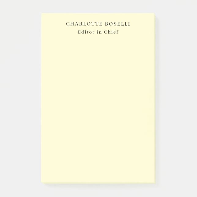 Minimalistisk Enkel Klassisk Professionell Kräm Post-it Block (Framsida)
