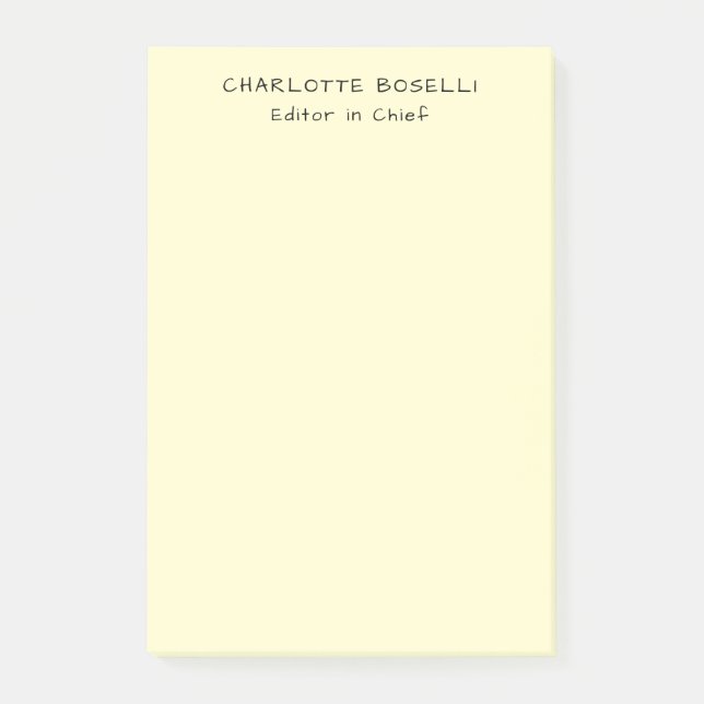 Minimalistisk Enkel Klassisk Professionell Kräm Post-it Block (Framsida)