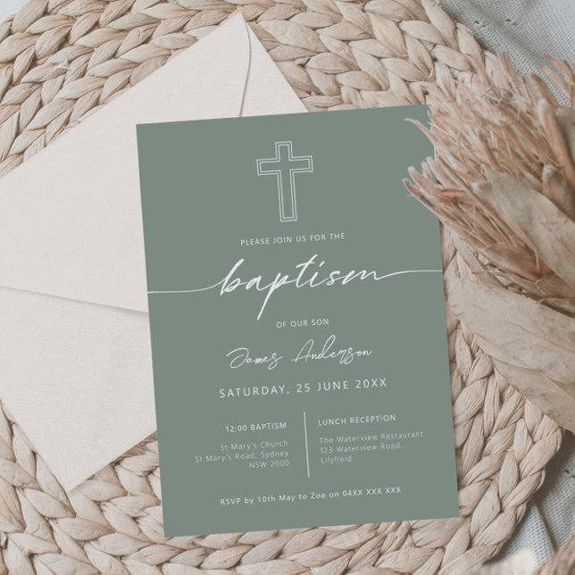 Minimalistisk enkel kor-baptism inbjudningar (Skapare uppladdad)
