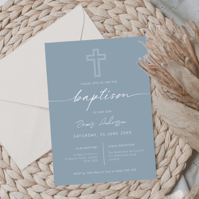Minimalistisk enkel kor-baptism inbjudningar (Skapare uppladdad)