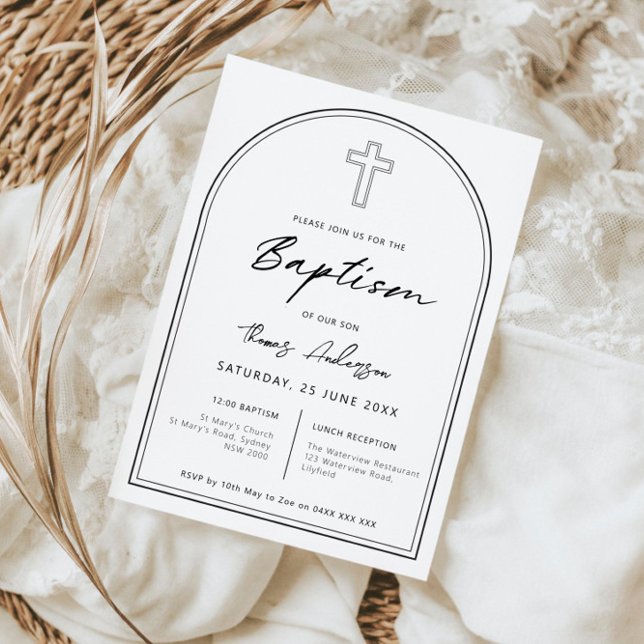 Minimalistisk enkel kor-baptism inbjudningar (Skapare uppladdad)