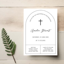 Minimalistisk, enkel linjedopptism, doppning inbjudningar