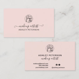 Minimalistisk enkel logotyp för rosa visitkort