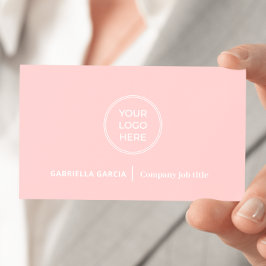 Minimalistisk Enkel Logotyp QR-kod Rosenskär Rosa Visitkort