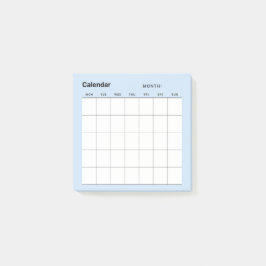 Minimalistisk enkel månadsplaneringskalender post-it block