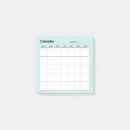 Minimalistisk enkel månadsplaneringskalender post-it block