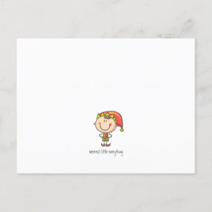 Minimalistisk enkel Merriest Little Elf-jul Helg Vykort