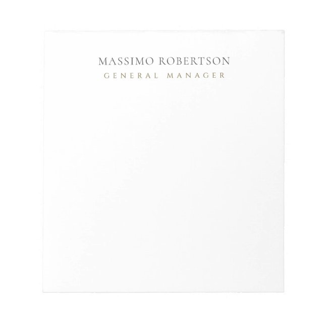 Minimalistisk Enkel Modern  Anteckningsblock (Framsida)