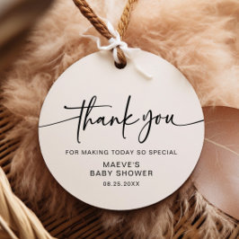 Minimalistisk, enkel, modern babyvisningsfavoritta gåvor etiketter