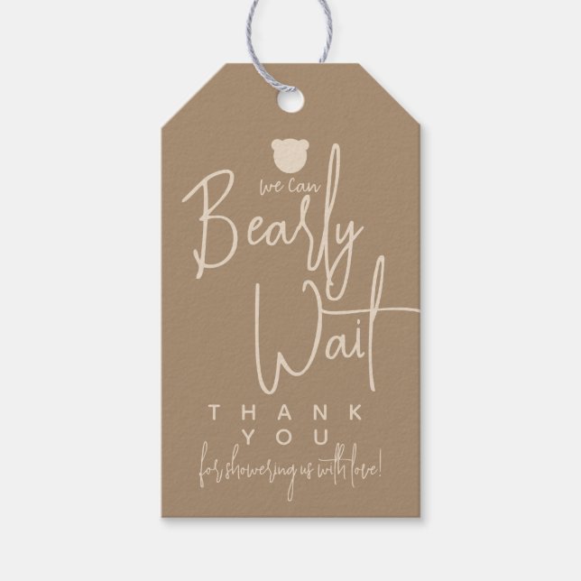 Minimalistisk, enkel modern björnskötare presentetikett (Framsidan)