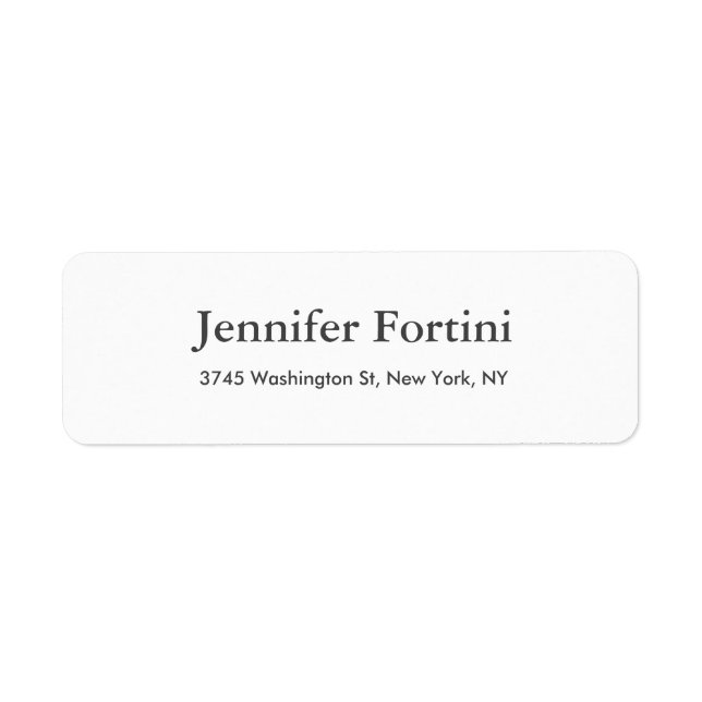 Minimalistisk enkel modern enkel Elegant Returadress Etikett (Framsidan)