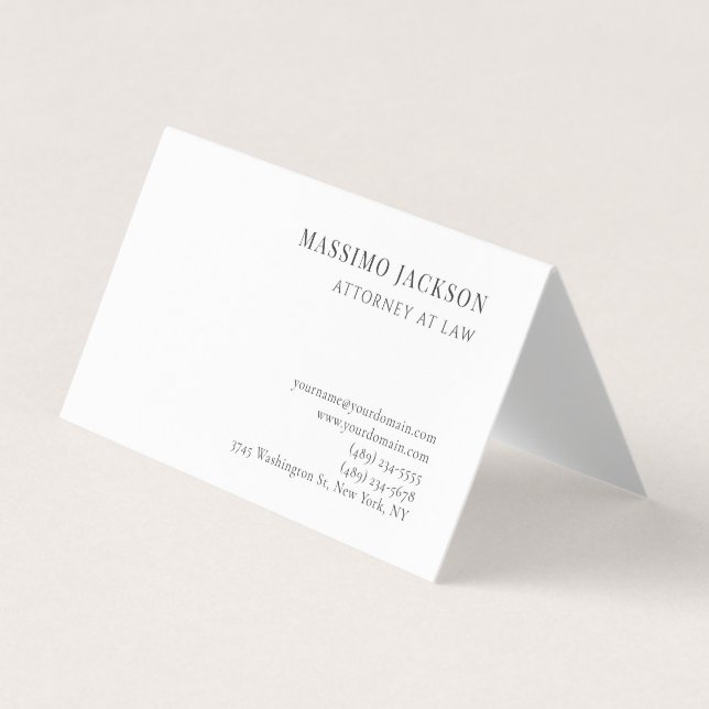 Minimalistisk Enkel Modern Enkel Svart & Vit Visitkort (Framsida)